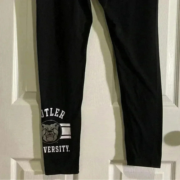 Rare Victoria Secret Pink "Butler" Navy Sweatshirt and Black Leggings Sz. M - Picture 7 of 8